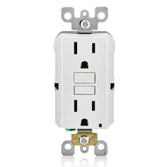 Leviton GFNT1-MW Self-Test Non-Tamper Resistant GFCI Receptacle NEMA 5-15R 15A-125V @ Receptacle 20A-125V Feed-Through