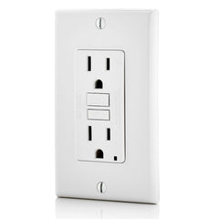 Leviton GFNT1-MW Self-Test Non-Tamper Resistant GFCI Receptacle NEMA 5-15R 15A-125V @ Receptacle 20A-125V Feed-Through