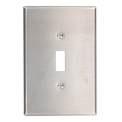 Leviton 84101-40 1-Gang Toggle Device Mount Switch Oversized 302 Stainless Steel Wallplate