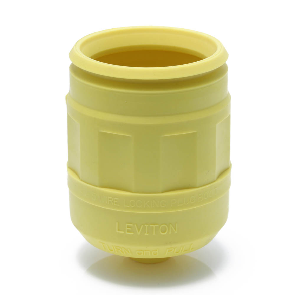 Leviton 6033-Y Locking Plug Boot 20/30A 4/5-Wire Weather Resistant Yellow