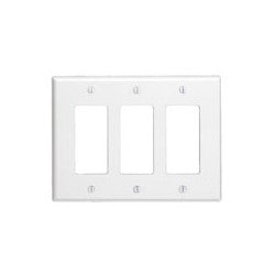 Leviton 80611-T 3-Gang Decora/gfci Device Decora Wallplate, Light Almond