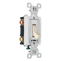 Pass & Seymour CS15AC3LA 15 Amp 120/277 VAC 3-Way Light Almond Glass Reinforced Nylon Screw Mounting Toggle Switch