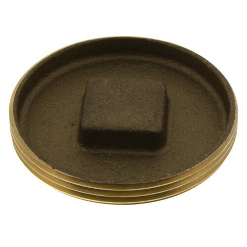 Sioux Chief 877-30 Countersunk Square Head Cleanout Flush Plug, 3 in Cleanout, Brass