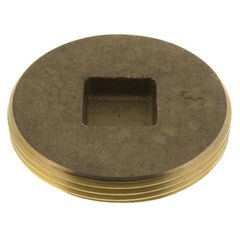 Sioux Chief 877-30 Countersunk Square Head Cleanout Flush Plug, 3 in Cleanout, Brass