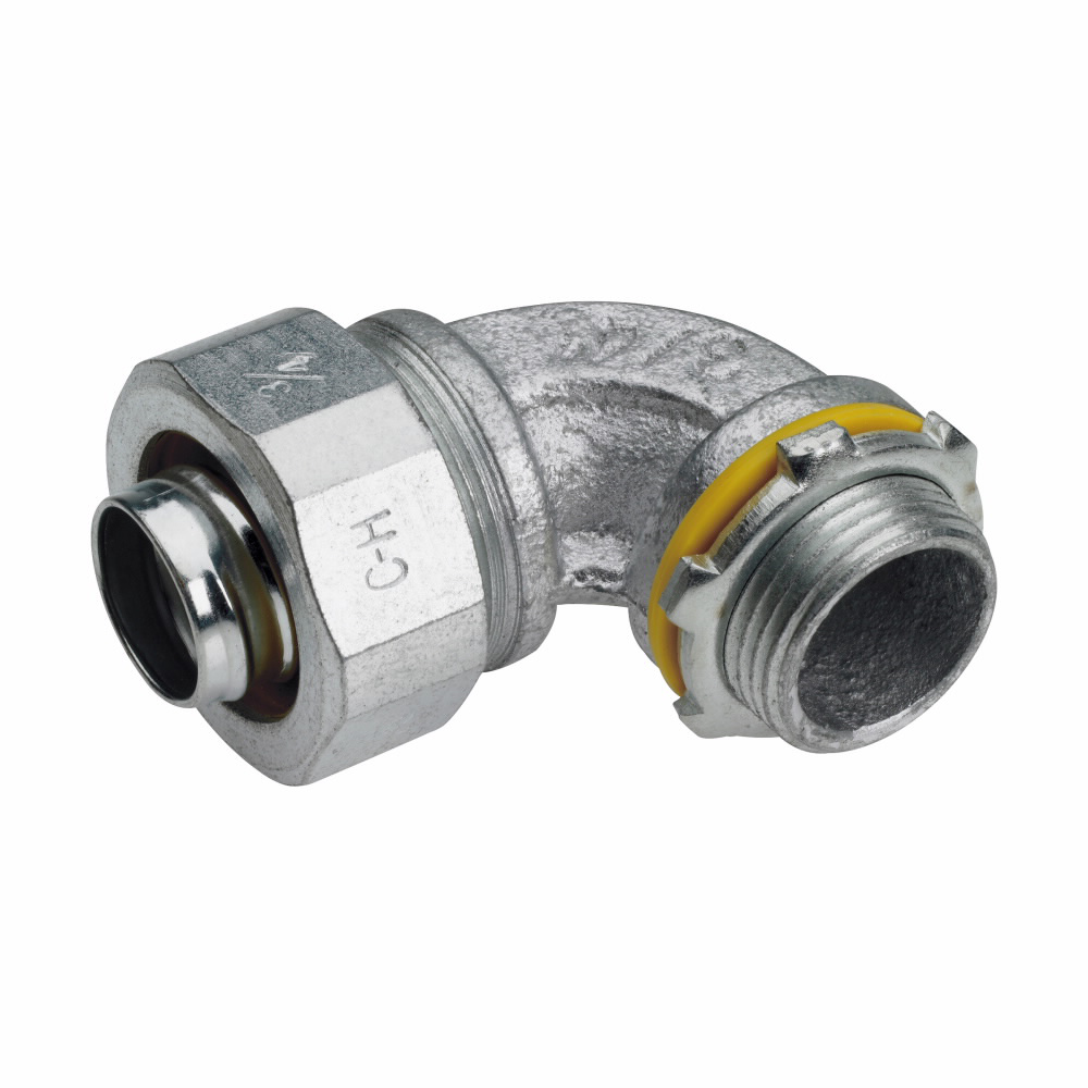 Crouse-Hinds LTB15090 1-1/2 Malleable Iron Insulated 90 Degrees Liquidtight Conduit Connector