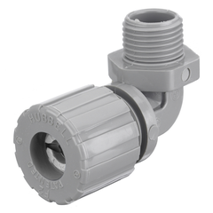 Hubbell NHC1022CR 1/2 Inch Male Threaded 0.25 to 0.38 Inch Gray Nylon 90 Degrees Cord Connector