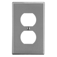 Hubbell Wiring Device-Kellems P8GY Wallplate, 1 Gang, 1 Duplex, Gray