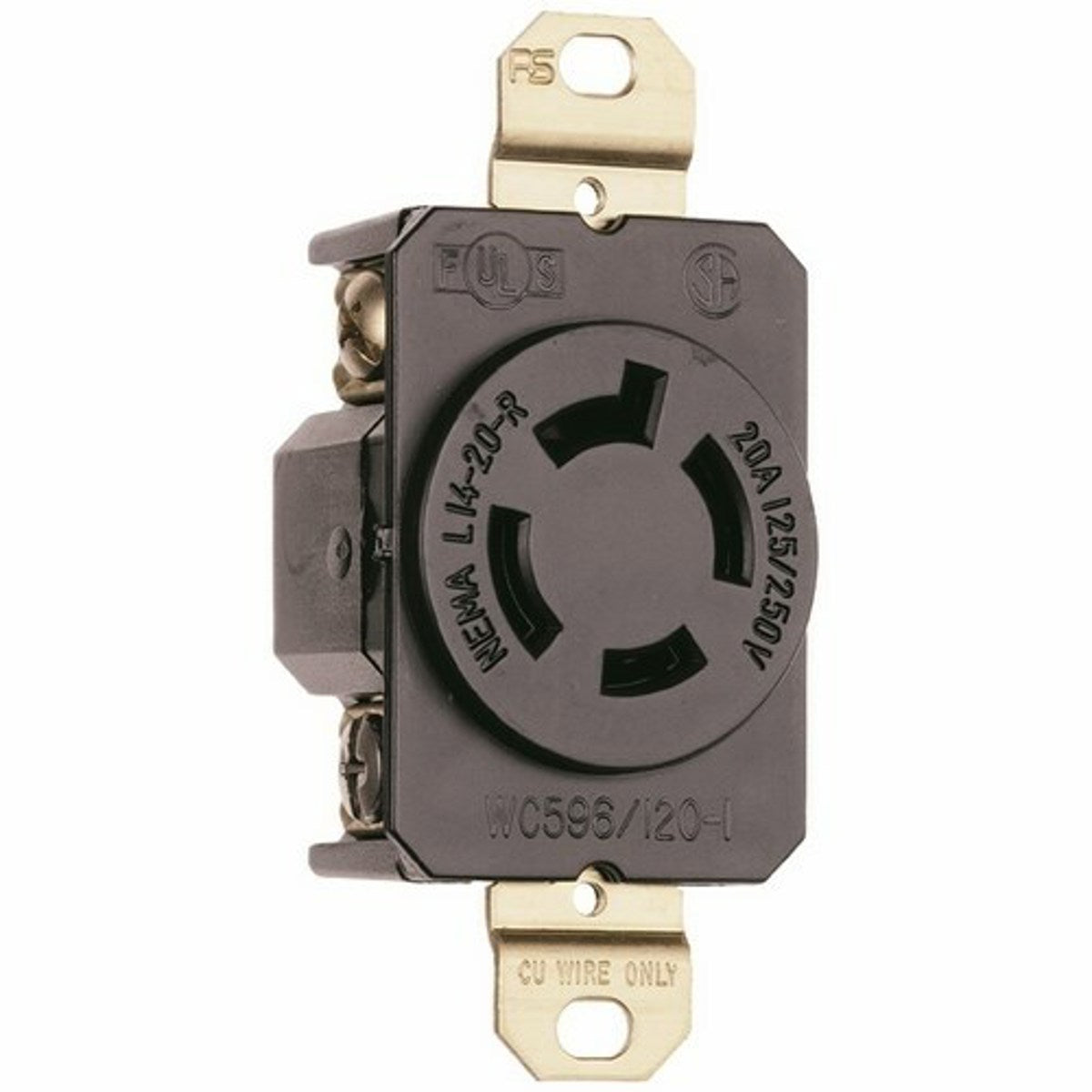 Legrand-Pass & Seymour L1420-R Turnlok Single Receptacle 4wire 20amp 125/250volts