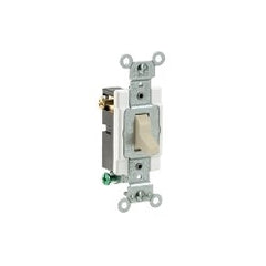 Leviton CS320-2I 20 Amp, 120/277 Volt, Toggle 3-Way AC Quiet Switch, Commercial Spec Grade, Grounding, Side Wired