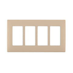 Leviton REWP4-DT Renu Four-Gang Screwless Snap-On Wallplate Dapper Tan