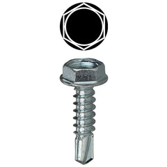 L.H. Dottie TEKHW121 #12 x 1 Inch Zinc Plated Steel Hex Washer Head Self Drilling Screw