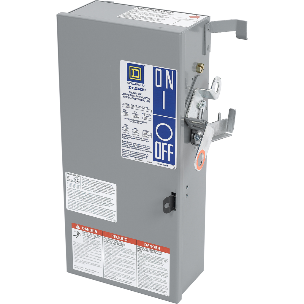 Square D PQ3610G Fusible Plug-In Unit 100 Amp 600 VAC