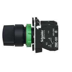 Schneider Electric XB5AD25 22 mm 1.2 Amp 600 VAC 1NO 1NC 2-Position Maintained Round Knob Non-Illuminated Selector Switch