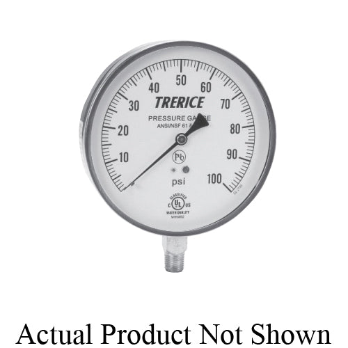 Trerice 620B4502LA30 620B Commercial Contractor Pressure Gauge 0 to 30 psi 4-1/2 IN x 1/4 IN MNPT