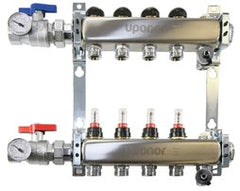 Uponor A2701002 Manifold Assembly with Flow Meter Ball Valve 10 Loop Balancing/Isolation Valve 1 Inch