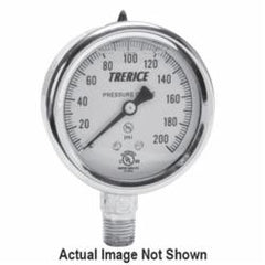 Trerice D82LFB2502LA60 D80 Industrial Pressure Gauge, 0 to 60 psi Pressure, 1/4 in MNPT Connection, 2-1/2 in Dial Diameter