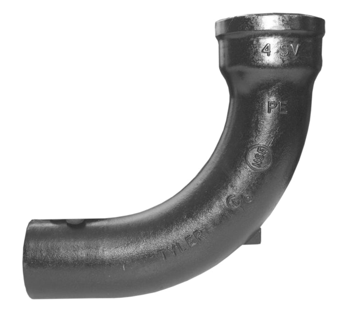 Tyler Pipe 001065 Long Sweep DWV Service Pipe Bend 4 in Nominal Hub x Spigot