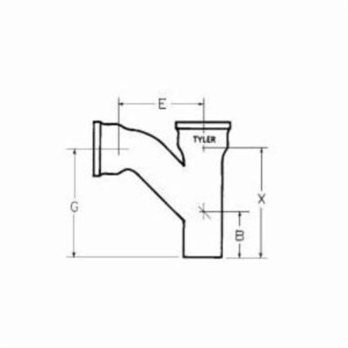 Tyler Pipe 002031 DWV Combination Service Wye and Bend 5 x 5 x 4 in