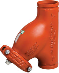 Victaulic C024732PE0 Series 732 2-1/2 in. Grooved 300 psi Orange Enamel and Painted Ductile Iron Wye