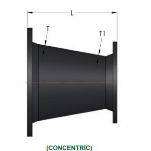 United Water Products 50F-025015-D Flanged Concentric Reducer 2-1/2 x 1-1/2