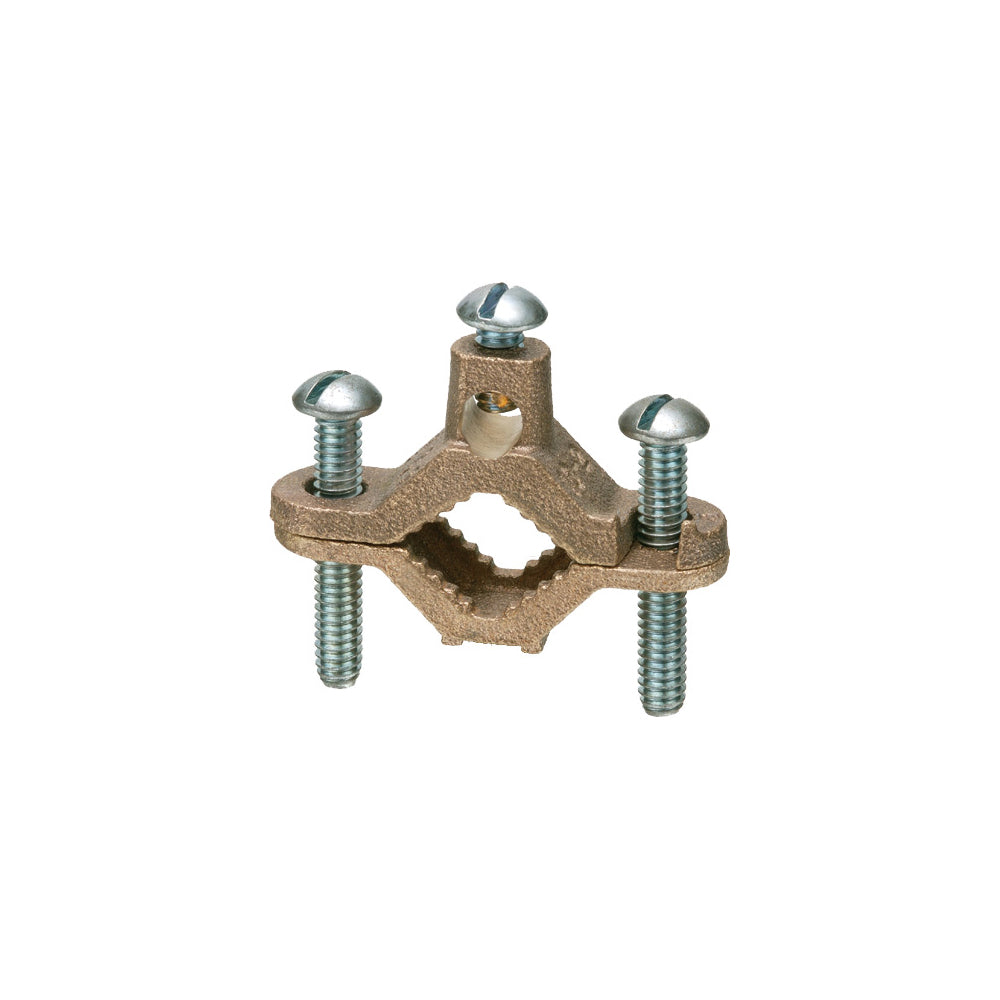 Arlington 720B Bare Wire Ground Clamp with Galvanized Steel Screw, 1/2 to 1 Pipe Size, 10 to 2 AWG Conductor