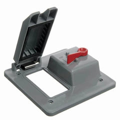 CARLON E9G2GTN-CAR Two Gang Weatherproof Vertical Mount Box Cover, One Toggle Switch and One GFCI Receptacle