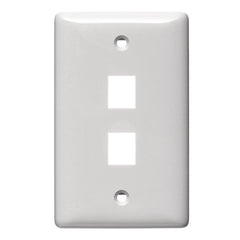 Hubbell NSP12W NSP12W HUBBELL PLATE WALL LABEL-LESS 1-G 2-PORT WH