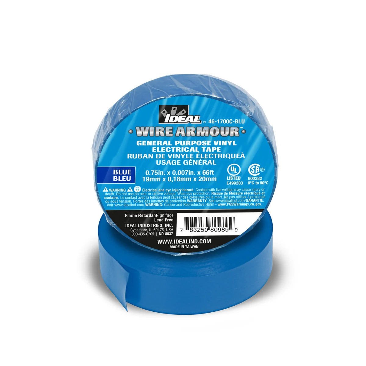 Ideal 46-1700C-BLU 3/4X66'X 7MIL GP Tape Blue