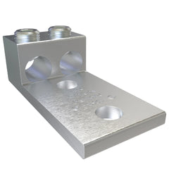 ILSCO AU-350-2N Aluminum Mechanical Lug, Conductor Range 350-6, 2 Ports, 2 Holes, 1/2in Bolt Size, 1-3/4in Hole Spacing