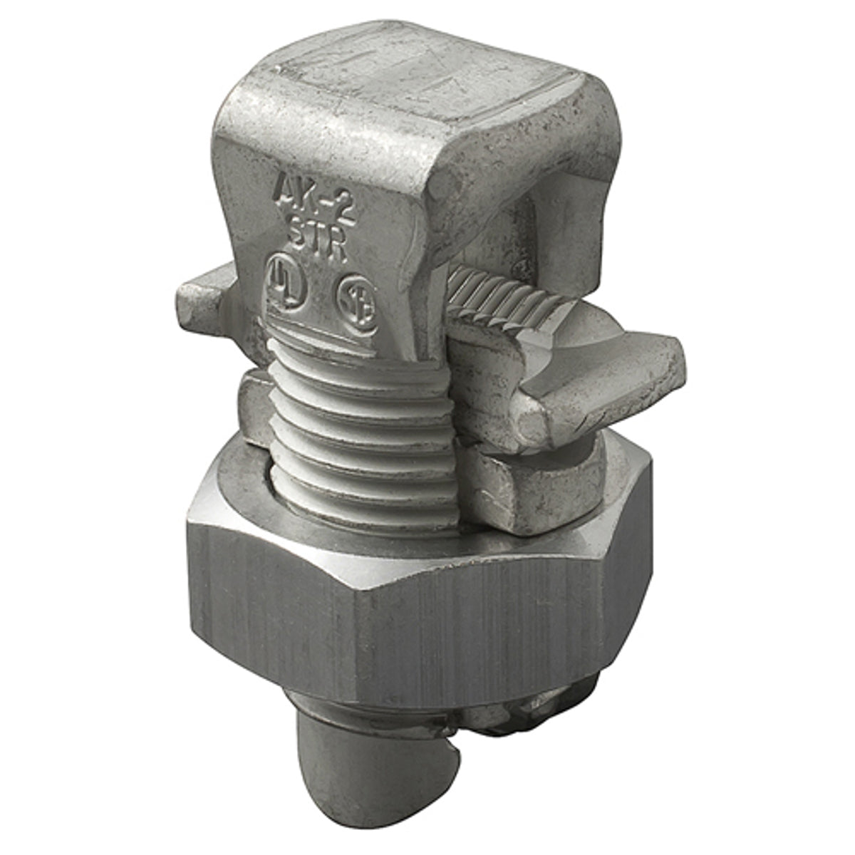 ILSCO AK-2/0 Aluminum Split Bolt, Main Range 2/0-2, Tap Range 2/0-8, Tin Plated, UL, CSA