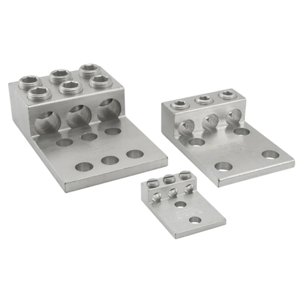 ILSCO T3A2-2 Aluminum Mechanical Lug, Conductor Range 2-14, 3 Ports, 2 Holes, 5/16in Bolt Size