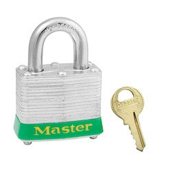 Master Lock 3GRN Green Laminated Steel Padlock 1-9/16W x 3/4H