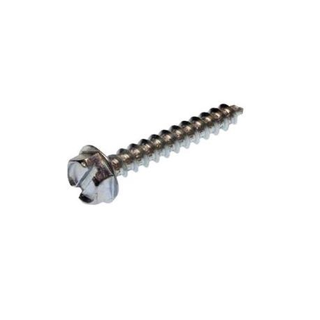 Metallics JDS181 Self-Piercing Sheet Metal Screw, Imperial, #10, 3/4 in L, Slotted Drive, Indented Hex Washer Head