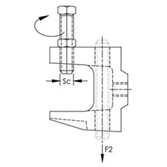 nVent CADDY BC260025EG Universal Beam Clamp with Tapped Hole, 1/4 Rod, 13/16 Max Flange, 1/4 Hole