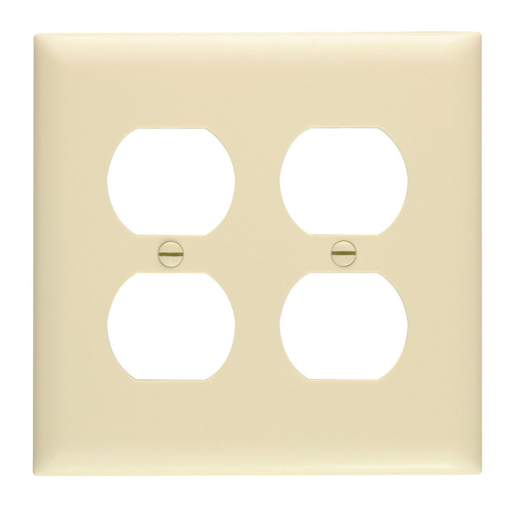 Pass & Seymour TP82OR 2Gang Wall Plate, Duplex Receptacle, Nylon, Standard - Orange