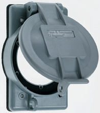 Pass & Seymour WPG2 1-Gang Glass Filled Polycarbonate Weatherproof Flanged Inlet/Outlet Cover