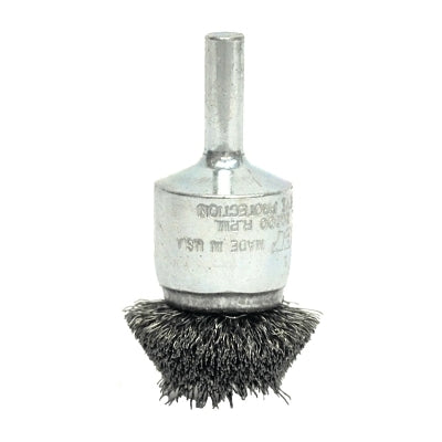 Weiler 10046 End Brush - Circular Flared Stem Mount - 1-1/2 in Diameter - Replacement MPN 10046