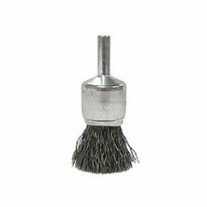 Weiler 10007 End Brush - Steel Bristle, Crimped Type, 3/4 in Brush Dia, 22000 RPM Max