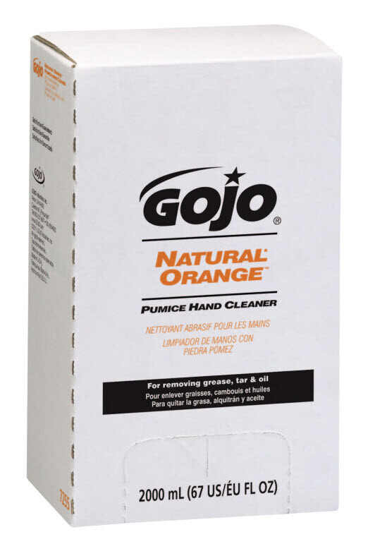 GOJO 7255-04 NATURAL ORANGE Pumice Hand Cleaner Refill, 2000 mL, 4/Carton