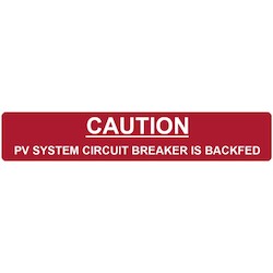 HellermannTyton 596-00236 Solar Label CAUTION PHOTOVOLTAIC SYSTEM BACKFED 4.12 x .75 Red