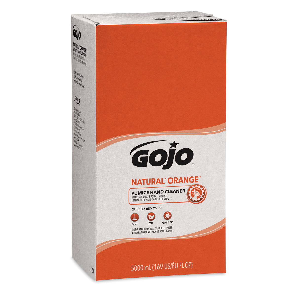 GOJO 7556-02 Natural Orange Pumice Hand Cleaner 5000 mL Dispenser Refill