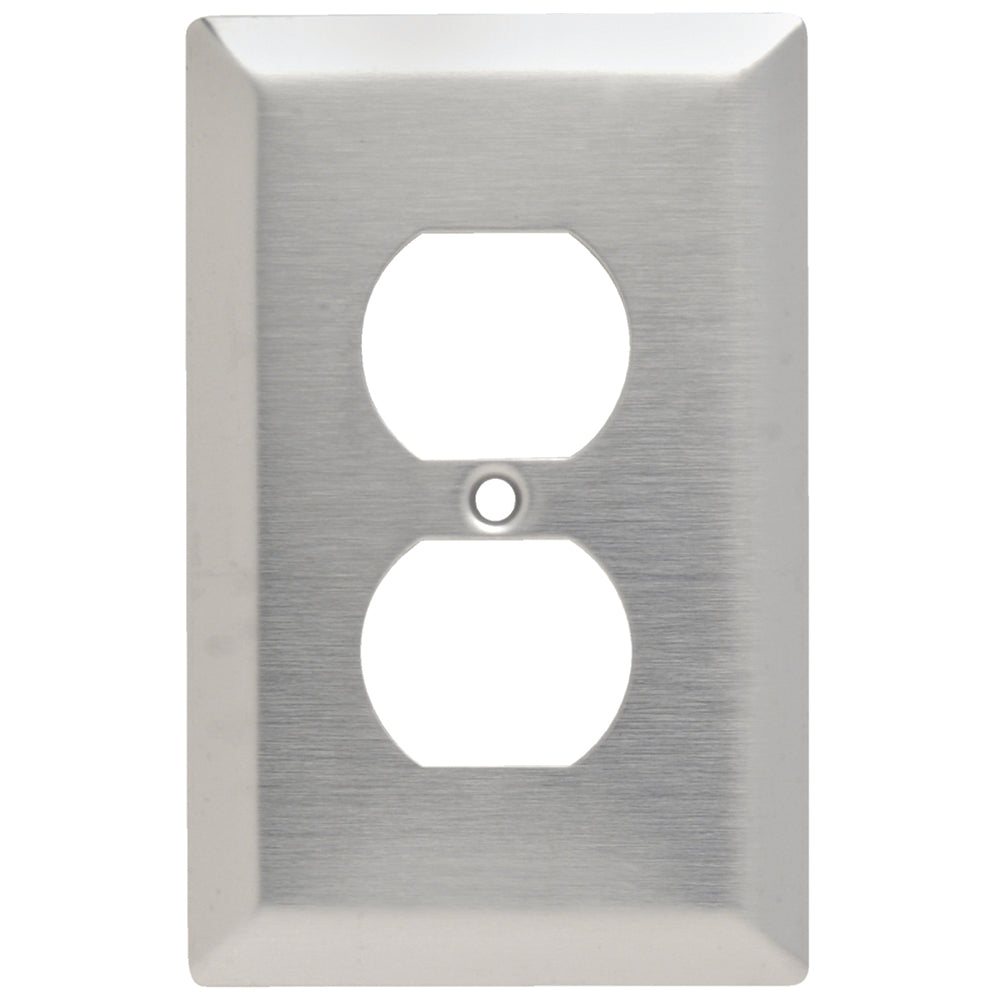 Legrand SSJ8 Junior Jumbo Receptacle Wallplate, 1 Gang, 5 in, 302 Stainless Steel