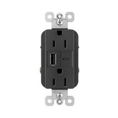 Legrand R26USBAC6BK P&S R26USBAC6BK RAD A/C FAST CHARGE USB + DUP 15A