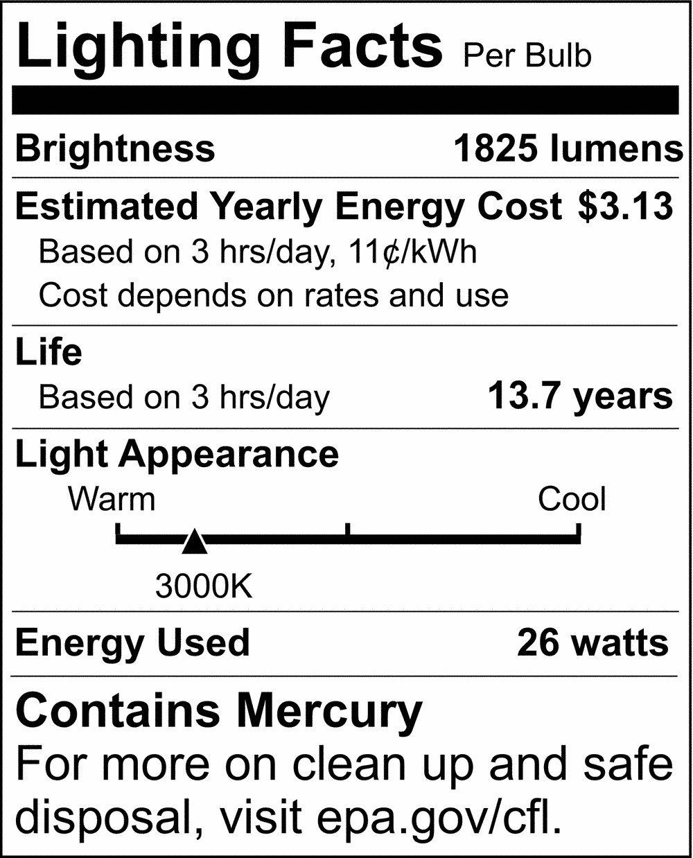 SATCO S8338 26W T4 Compact Fluorescent Light Bulb with G24q-3 Base