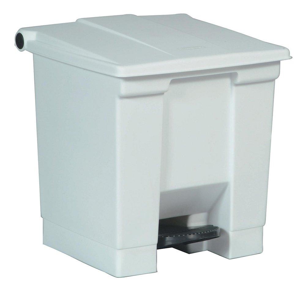 Rubbermaid FG614300WHT 8 Gal Step-On Trash Container in White