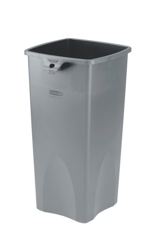 Rubbermaid FG356988GRAY Untouchable 23 Gal Waste Container Square in Grey