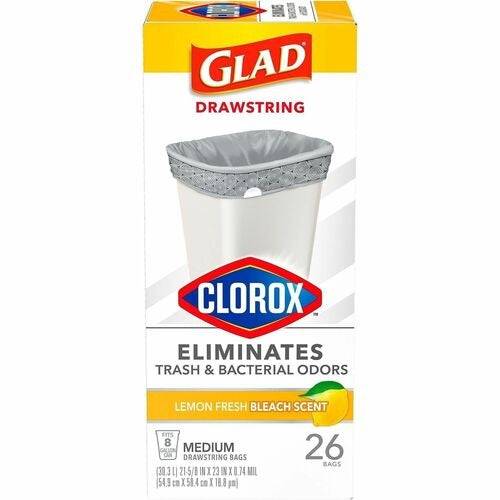 CLOROX Clorox CLO79316 Medium Drawstring Trash Bags 26 Count