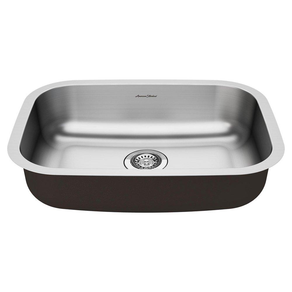 American Standard 18SB6231800S.075 Portsmouth 23-3/8 x 17-3/4 in. No Hole Stainless Steel Single Bowl Undermount Kitchen Sink