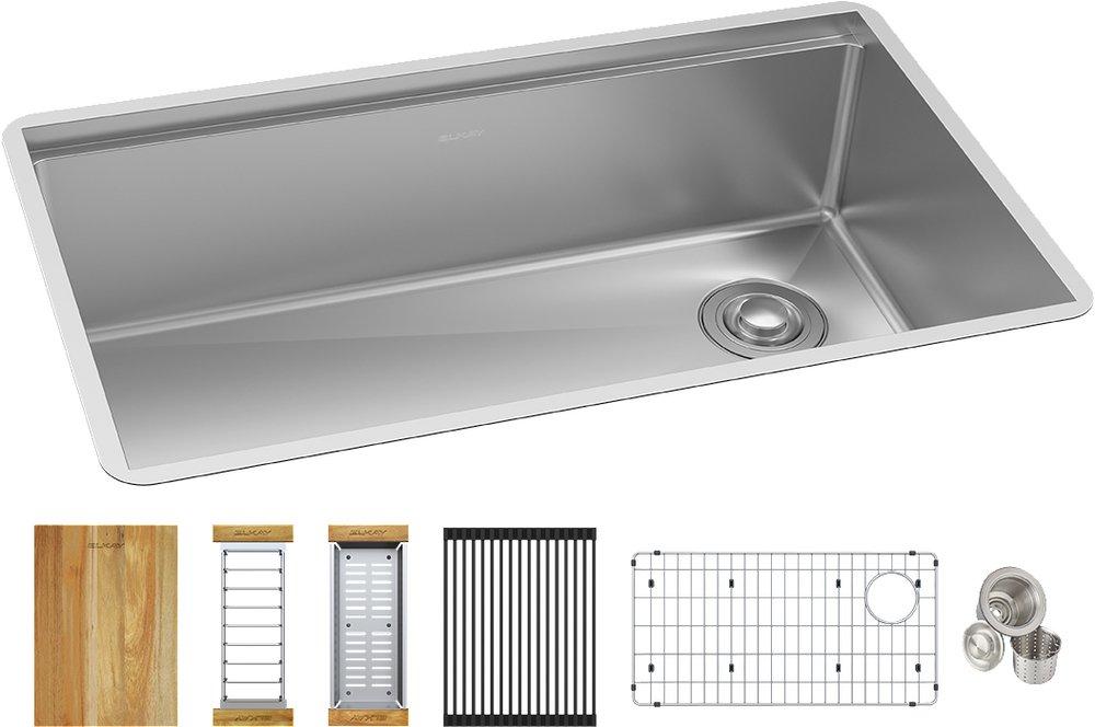 Elkay EFRU30169RTWC Crosstown 31-1/2 x 18-1/2 in. Stainless Steel Single Bowl Undermount Sink