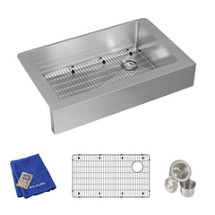 Elkay ECTRUF30179RC Crosstown 35-7/8 x 20-1/4 in. Stainless Steel Single Bowl Farmhouse Kitchen Sink Kit